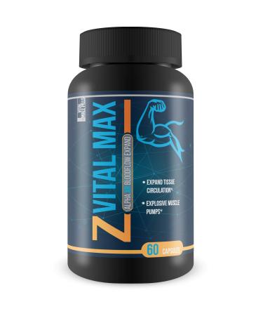 Z Vital Max N02 - Alpha XR Bloodflow Expand - Expand Veins and Tissues with Increased Blood Flow - Made with potently sourced L-Argenine a Natural vasodialator - Great for preworkout or pre Activity