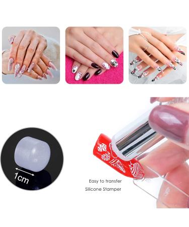 Mwoot Nail Art Brush Set with Nail Stamp Stencil Kit - 6 Brushes for Gel Nail Art Ombre Sponges & Flower Butterfly Stamping Plates - Buy Online on GoSupps.com