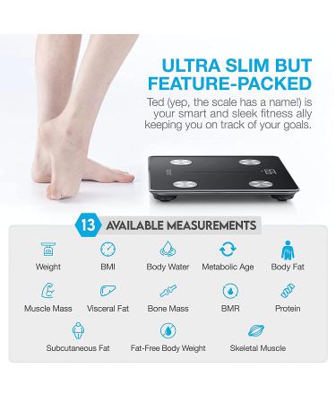 Vont Smart Scale - Wireless Body Fat & Weight BMI Digital Bathroom Scale - Bluetooth, LCD Display - 13 Measurements - 400 lbs Capacity (Black) - Buy Online on GoSupps.com