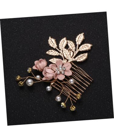 Housoutil Flower Hair Accessories Jeweled Hair Combs Crystal Hair Comb Pearl Hair Comb Wedding Rhinestone Hair Comb Crystal Hair Accessories Bridal Headpiece Pink Rhinestones Bride Veil - Buy Online on GoSupps.com