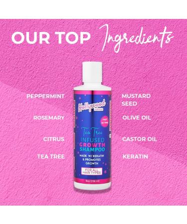 Hollywood Hair Bar Growth Shampoo - Herbal Infused Hair Growth Solution | 8oz Everyday Use Shampoo for Thicker Healthier Hair - Buy Online on GoSupps.com