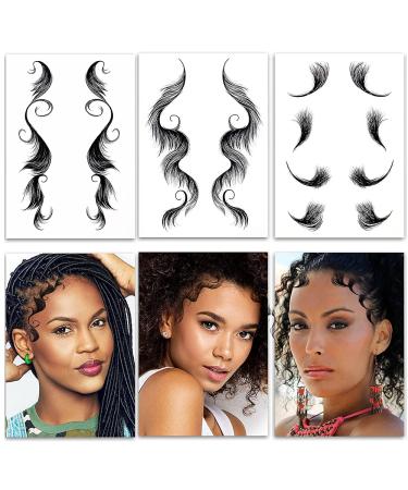Bangs Tattoo Sticker Set - Waterproof Fake Fringe Hair Edge Stickers for Women & Girls - Natural Fashion Look - 10 Styles - Novelty Wig Beauty DIY - Includes 10 Sheets of Temporary Tattoos - Buy Online on GoSupps.com