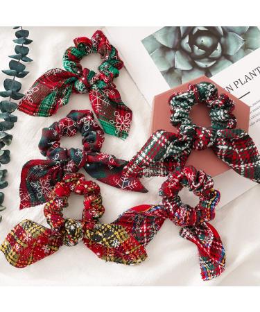 Christmas Hair Scrunchies - 10 Stylish Elastic Hair Ties for Women & Girls | Festive Rabbit Ear Accessories - Buy Online on GoSupps.com