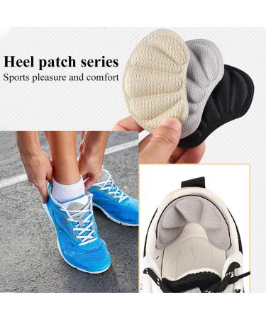 3 Pairs of Heel Cushions - Anti-Slip Pads for Men's & Women's Sports Shoes - Skin Color Black & Gray - Buy Online on GoSupps.com