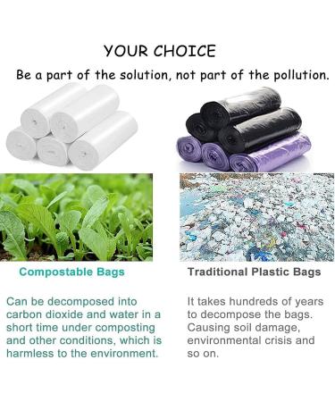 AuPHX 2.6 Gallon Biodegradable Trash Bags 100 Counts Kitchen Eco Friendly Garbage Bags Small Extra Thickening Trash Bags for Office Bathroom Kitchen Waste Home Yard Bins White - Buy Online on GoSupps.com