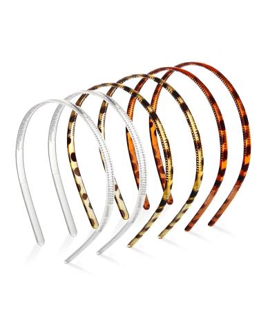 Olakin Plastic Headbands with Teeth Thin 6 Pieces DIY Hair Bands Headbands for Women Girls (8mm Transparent) - Buy Online on GoSupps.com
