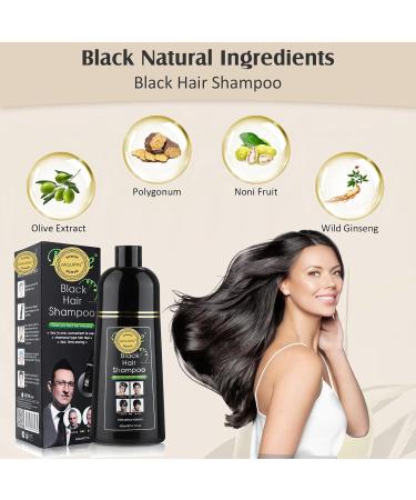 400ml Black Hair Shampoo: Herbal Hair Color Dye for Men and Women - Semi-Permanent, Gentle Formula for Smooth, Shiny Results - Buy Online on GoSupps.com