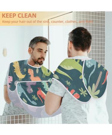 Beard Bib Apron for Men | Waterproof Hair Catcher & Grooming Cloth with Cute Dinosaur Pattern - Perfect for Shaving & Trimming - Buy Online on GoSupps.com