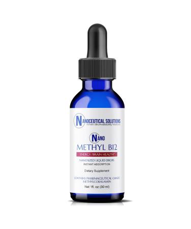 NANO METHYL B-12 1000MCG Methylcobalamin nanosized liquid drops for INSTANT ABSORPTION East to Use. Delicious Berry Flavor.