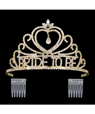DcZeRong Gold Bridal Shower Tiaras for Bride To Be Bachelorette Party - Clear/Gold - Buy Online on GoSupps.com