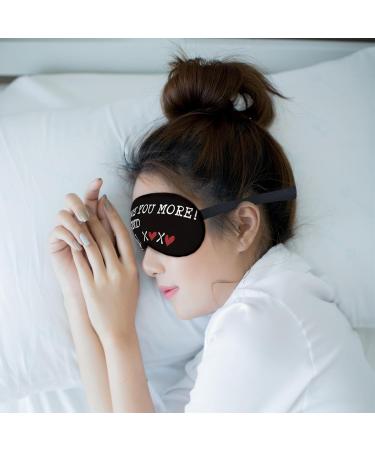 Kdqua Funny 'I Love You More' Eye Mask - Romantic Gifts for Women | Adjustable Silk Blackout Sleep Mask for Couples - Buy Online on GoSupps.com