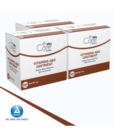 Dynarex Vitamins A & D Ointment Skin Protectant - 3 Boxes of 144 5g Packets - Buy Online on GoSupps.com