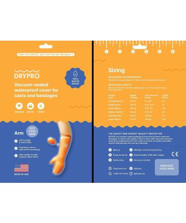 DRYPRO Waterproof Arm Cast Cover for Kids and Adults - Ideal for Shower, Bath, Swimming - Small Full Arm (FA-14) - 1 Pack - Buy Online on GoSupps.com