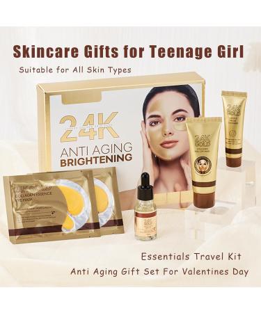 Skin Care Sets & Kits - Skin Care for Teenage Girls Gifts - 24K Gold Anti Aging Pamper Sets for Women-Smooth Moisturize & Clean Pores Skincare Set -Cleanser-Serum-Peel Off Mask-Eye Mask All Skin Types - Buy Online on GoSupps.com