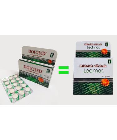 Dololed Ledmar Calendula Officinalis 30 Capsules - New Presentation | Natural Anti-inflammatory & Antioxidant for All Types of Pain | 300mg per Capsule - Buy Online on GoSupps.com