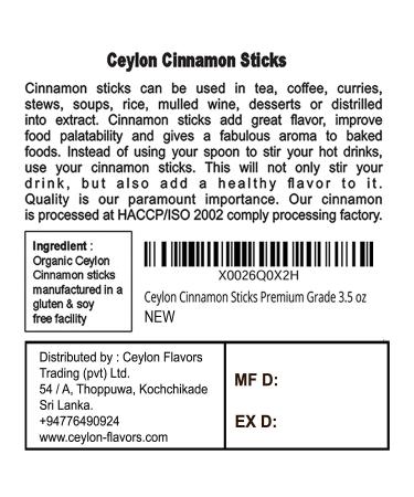 Organic Ceylon Cinnamon Sticks 3.5 oz (3 pack) - Premium Grade True Cinnamon from USDA Certified Farm in Sri Lanka - Buy Online on GoSupps.com
