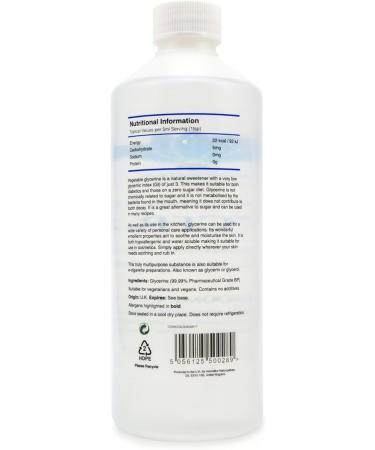 Vegetable Glycerine - 100% Pure - Multipurpose - Low GI Sweetener and Natural Skin Moisturiser (1) - Buy Online on GoSupps.com