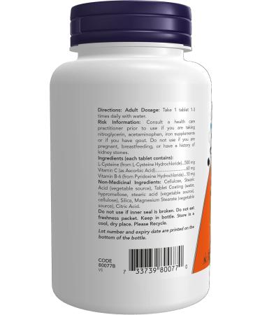 NOW Supplements L-Cysteine 500mg Tablets 100 Count - Buy Online on GoSupps.com