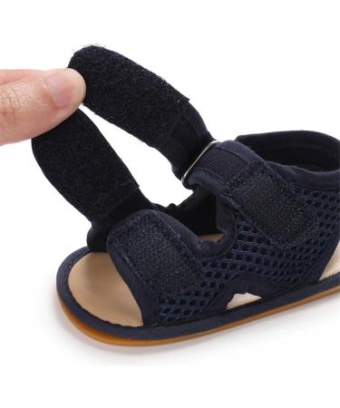 RVROVIC Baby Sandals - Soft Anti-Slip Sole for Boys & Girls | Toddler First Walkers | 0-6 Months | Dark Blue - Buy Online on GoSupps.com