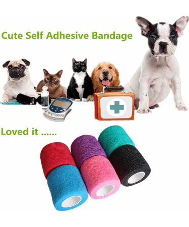 Baisunt 6 Pack 2 Cohesive Bandage Self Adhesive Wrap - 5 Yards, Multi Colors | Elastic & Breathable Self Stick Tape for Wrist, Ankle, Sports, Tattoo Wrap - Buy Online on GoSupps.com