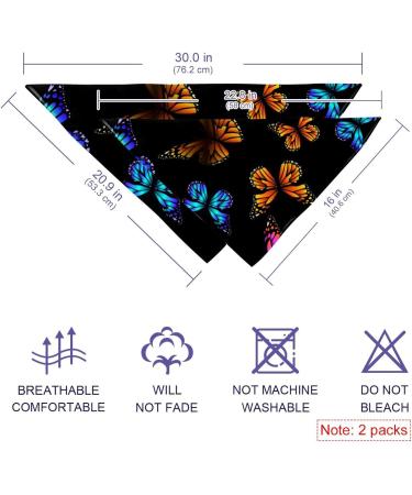 Shop Unique Dog Hollow Cloth with Abstract Butterfly Pattern - Triangular Bibs for Small Medium & Large Dogs and Cats - 2-Piece Set in Multi-Colors - Buy Online on GoSupps.com