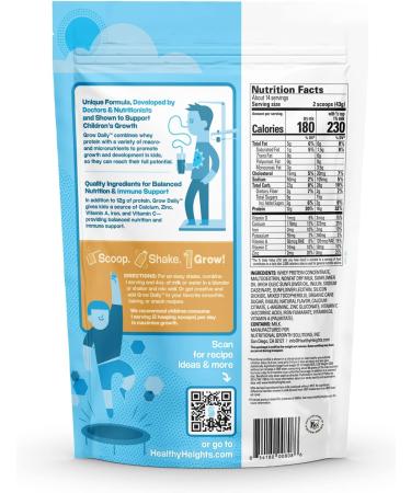 Healthy Height Grow Daily 3 Vanilla Protein Powder - Pediatrician Developed, High Protein Nutritional Shake with Key Vitamins & Minerals - 1.3 lb Pack - Buy Online on GoSupps.com