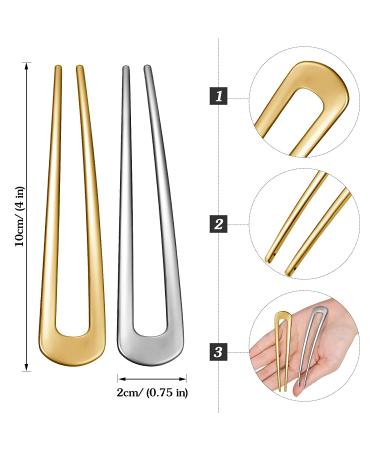 6-Pack Metal U Shaped Hairpins - French Hair Pin Set for Updo Chignon - Hair Accessories for Women and Girls (Gold/Silver) - Buy Online on GoSupps.com
