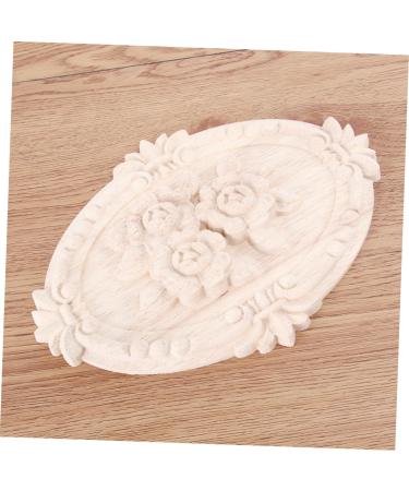 GRIRIW Floral Decor 1pc Wall Appliques Onlays Solid Wood Cabinet Onlay Applique Wood Applique European Style Bed Table - Buy Online on GoSupps.com