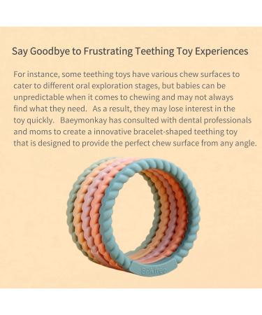 Baeymonkay BPA-Free Silicone Teething Rings - 3-Pack Teething Toys for Babies 6-12 Months - Baby Teething Relief in Blue, Green, and Sand - Buy Online on GoSupps.com