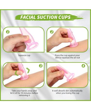 Threlaco 4 Pcs Face Cupping Set Facial Cupping Set for Face and Eye Massage Silicone Massage Vacuum Anti Aging Beauty Tool Facial Care(Pink) - Buy Online on GoSupps.com