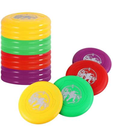 Liberty Imports 12 PCS Plastic Flying Disks Set for Outdoors Beach Backyard Sports Classic Play Discs for Kids & Adults (9-Inches)