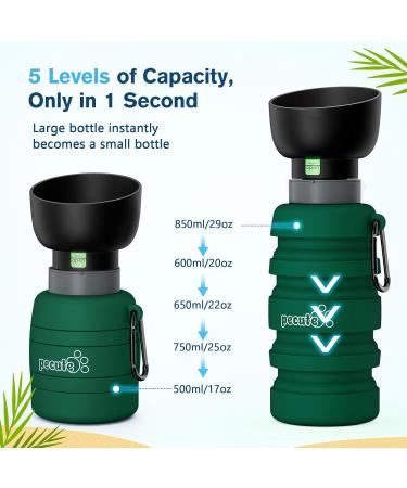 Pecute Dog Water Bottle - Foldable Safe & Non-Toxic Portable Pet Water Bottle for Outdoor Activities - 850ml Green XL - Buy Online on GoSupps.com