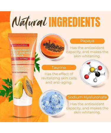  Odavom Papaya Whitening Cream Deep Peeling Papaya Whitening Cream | 100g Papaya Brightening Scrub for Men and Women Deep Cleansing Odavom - Buy Online on GoSupps.com