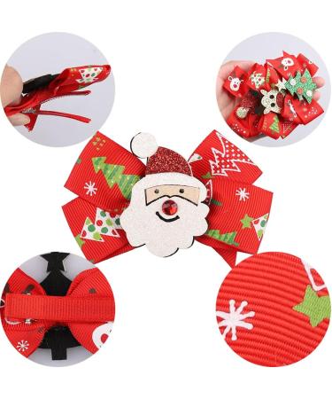 Christmas Hair Clips+Hair scrunchies Christmas Hair Bows Barrettes Hair Pieces Accessories for Women and Girls 01+02+03+04+05 - Buy Online on GoSupps.com