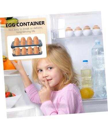 BUGUUYO Box Egg Carton Eggs Egg Holder Portable Drawers Food Refrigerator Egg Tray Shelf Side Door re-usable Blue 22.3X10.1X8.9CM - Buy Online on GoSupps.com