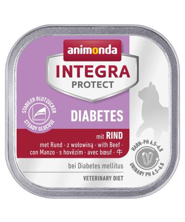 Animonda Integra Protect Diabetes cat cat food diet wet food for diabetes mellitus with beef 16 x 100 g with beef 100 g (16 pack)