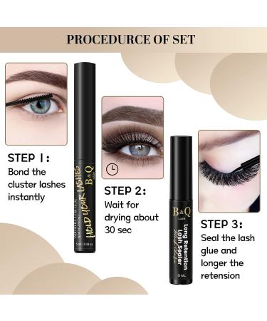 Lash Bond & Seal Kit for DIY Eyelash Extensions - Waterproof, Long Lasting 10ml Black Glue + 5ml Seal - Buy Online on GoSupps.com