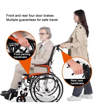 Wheelchair for Outdoor Foldable Portable Self-propelled Wheelchair Aluminum Manual Wheelchair Standard Folding Wheelchair for Adults Wheel Chair - Buy Online on GoSupps.com
