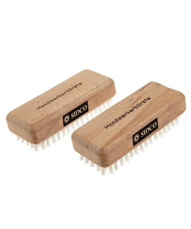 SIDCO nail brush 2 x craftsman brush extra hard hand washing brush hand brush wood 2 pieces - Buy Online on GoSupps.com