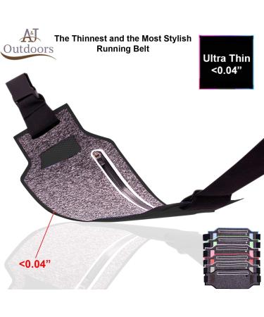 ANJ Outdoors Super Slim Water Resistant Money Belt | Expandable Running Belt for Women and Men | Holds Cell Phones, Cards, and Money | Ideal Waist Bag for Travel, Sports, and Yoga - Black - Buy Online on GoSupps.com