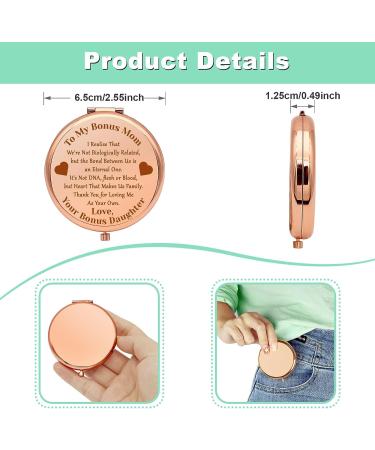 Bonus Mom Compact Makeup Mirror | Thank You Step Mom Gifts | Folding Mirror for Unbiological Mom & Mother-in-Law - Buy Online on GoSupps.com