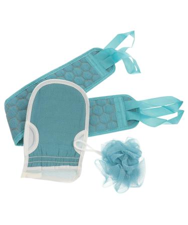 NOLITOY 1 Set Bath Towel Loofah Suit Back Scrubber Bathing Accessories Back Scrubbing Strap Body Massage Mitt Mens Suits Men Suit Shower Electric Scrubber Back Strip Man With a Towel Tub 60x9cm Blue Green