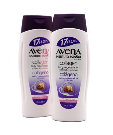 Avena Instituto Español Collagen Body Regeneration, Softens & Moisturizes, Skin Repair Formula, 2-pack Of 17 FL Oz each, 2 Bottles. Collagen,Cosmetic Snail,Avena 17 Fl Oz (Pack of 2)