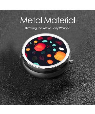 Pumpkin Flowers Round Pill Box | 3-Compartment Organizer for Purse & Pocket | Portable Travel Pill Box - Perfect for On-the-Go - Buy Online on GoSupps.com