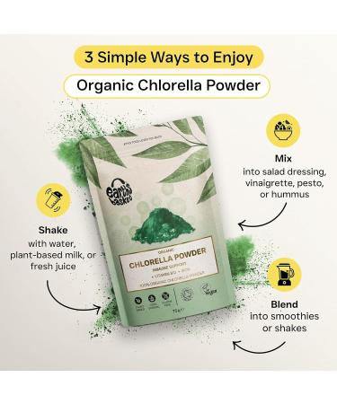 Organic Chlorella Powder 75g - Broken Cell Wall Immunity Support | Earths Basket - Buy Online on GoSupps.com