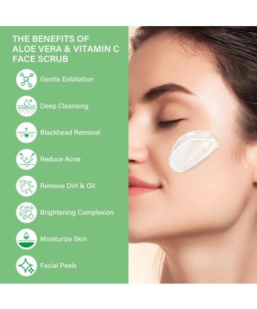 Peeling Gel & Aloe Vera Exfoliator - Brightening Facial Scrub & Deep Cleansing Face Wash for All Skin Types | Remove Dead Skin & Refresh After Sun Care - Buy Online on GoSupps.com