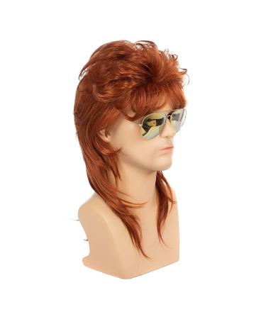 Baruisi 80s Orange Mullet Wig - Men's Cosplay & Halloween Fancy Dress - Buy Online on GoSupps.com