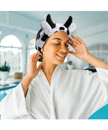 Hofar Face Wash Headband with Cow Horns | Cartoon Cute Hair Accessories - Black - Buy Online on GoSupps.com