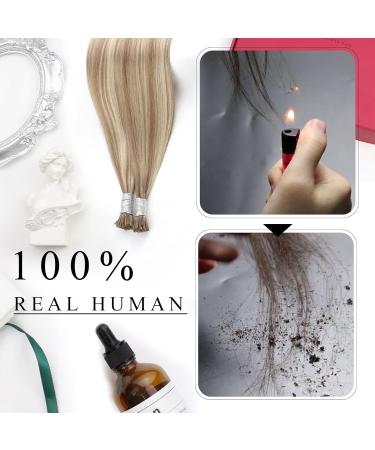 Moresoo Real Hair Extensions - 45cm Light Brown Keratin I-Tip Extensions | #9A/60 Silky 50s/40g 18 Inch - Buy Online on GoSupps.com