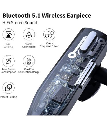 XVV Bluetooth Headset V5.1 - Wireless Earpiece with Dual-Mic for Driving/Business - CVC 8.0 Noise Canceling - iPhone & Android Compatible - Buy Online on GoSupps.com